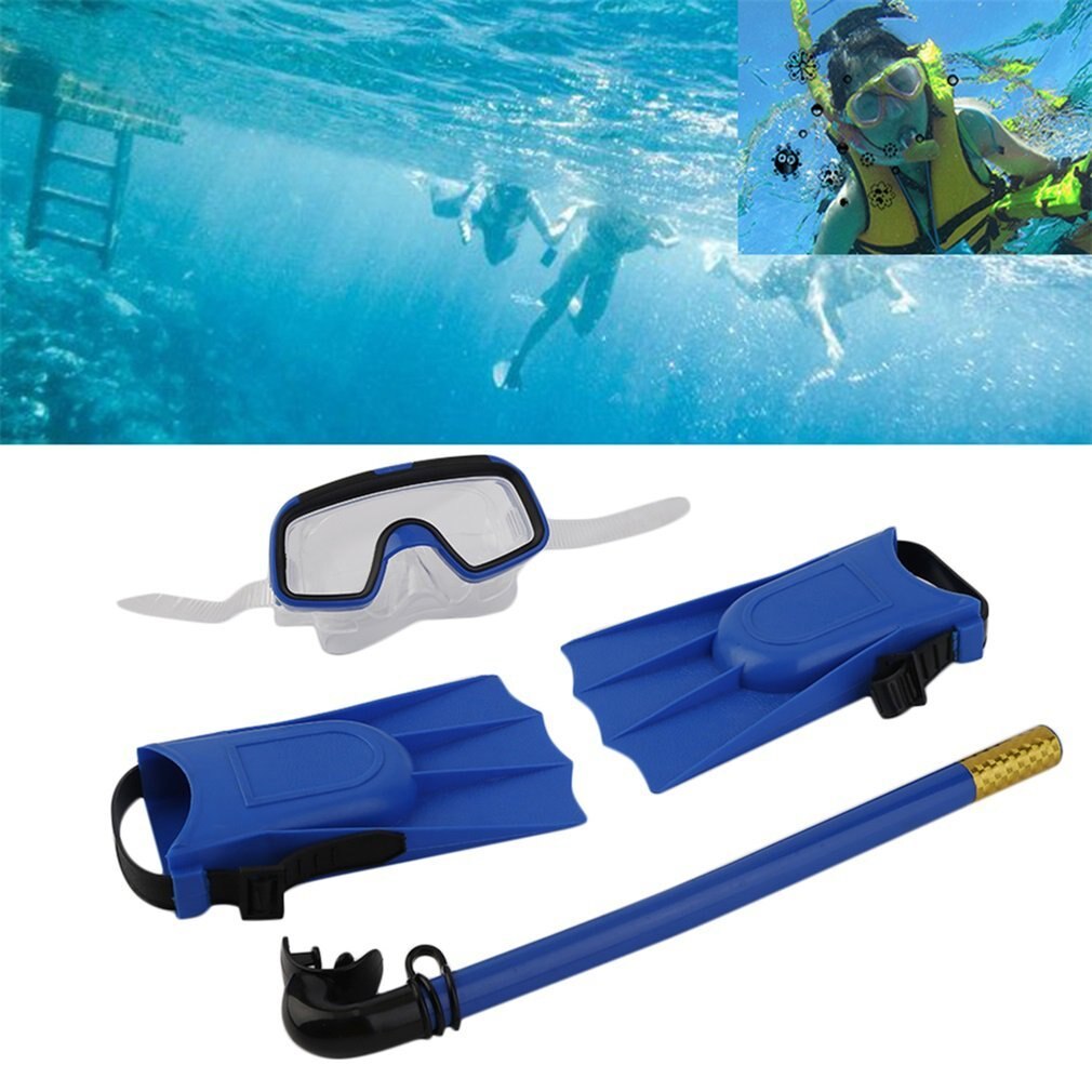 3 Pcs Schnorchel Set Schwimmen Tauchen Schnorcheln Tauchen Maske Atmen Rohr Lange Flossen Flossen für Kinder Sommer Wasser Sport