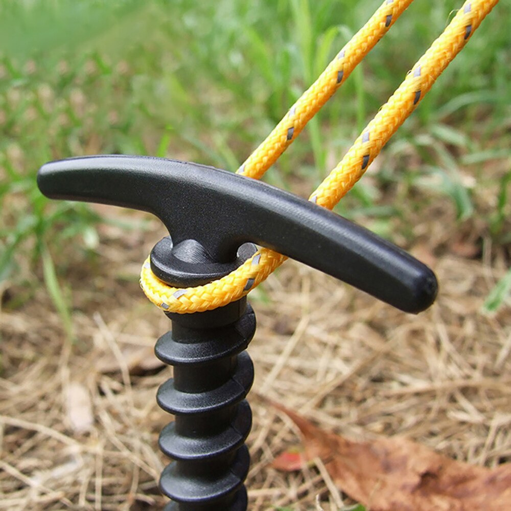 10 pçs tenda estacas estacas de acampamento ao ar livre lona chão plástico espiral parafuso unhas ao ar livre prego toldo acampamento suprimentos para churrasco