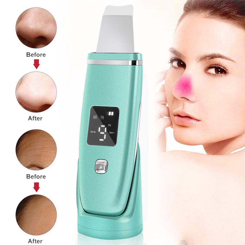 Ultrasonic Skin Scrubber Facial Cleaner Machine Face Blackhead Remover Spa Nano Sparyer Steamer Skin Care Tool