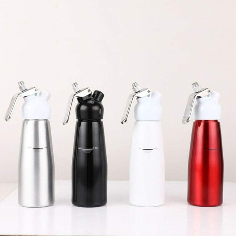 Dispensador de crema batida de acero inoxidable, herramientas de postre, 500 ml, a estrenar