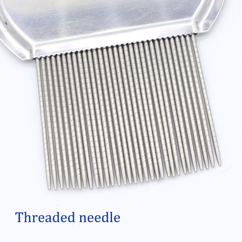 Pet Combs 304 Stainless Steel In Addition To Flea Semi-Circular Long Needle Grate Comb Remove lice For Dogs And Cats Beauty: Threaded Needle / Green