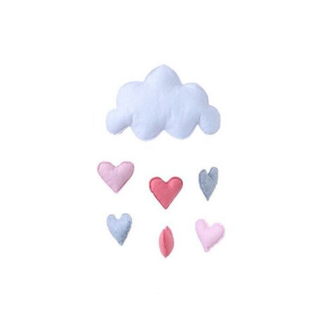 1Pc Wolken Wind Chime Baby Bed Bel Kinderkamer Decoratie Fotografie Props Zachte Rammelaars Mobiele Wandelwagen Opknoping Baby speelgoed: White cloud heart