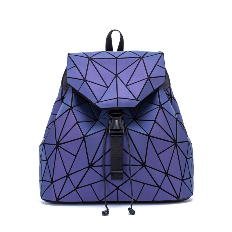 Vrouwen Rugzakken Geometrische Lichtgevende Rugzak Zakken Schooltas Voor Tiener Meisjes Holografische Dames Rugzak Schooltas: Purple Luminous