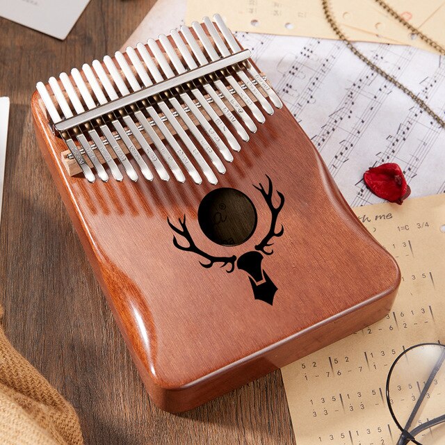 kalimba 17 key Kalimba Thumb Piano Mahogany Wooden mbira musical instrumentos musicales 30 key instruments calimba: 17key brown deer