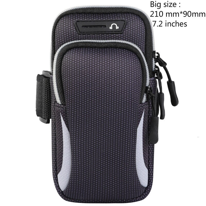Wrist Arm Band Bag Universal for Mobile iPhone 13 with 6.5&quot; 7.2 inch Breathable Mesh Waterproof Sports Armband Phone Case: grey7.2inch