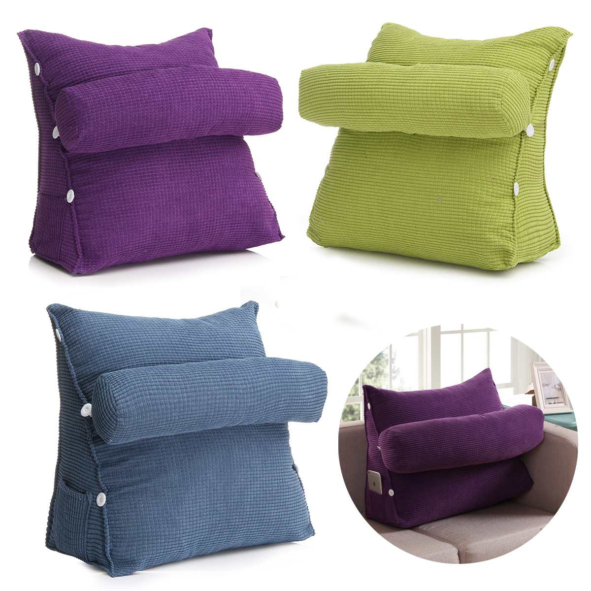 Loungeseng lese hvile ryggpute trekant sofa pute pute seng kontorstol stue lumbal pute hjem dekor