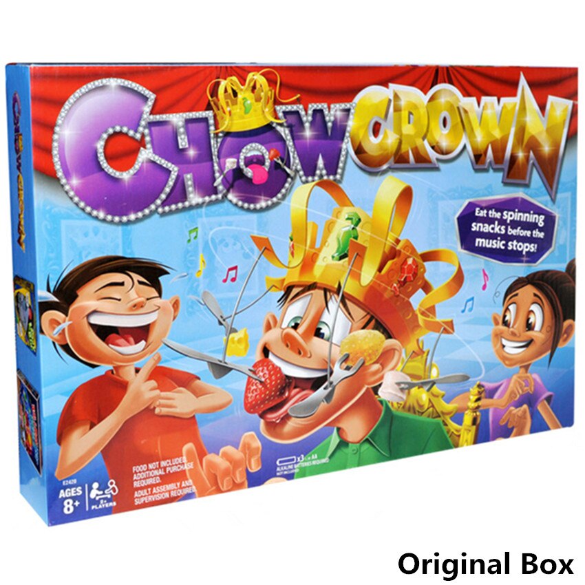 1Set Kids Family Novel Chow Crown Game Funny Toy Crown Musical Spinning Crown Snacks Food Party Game Toy Birthday: Box