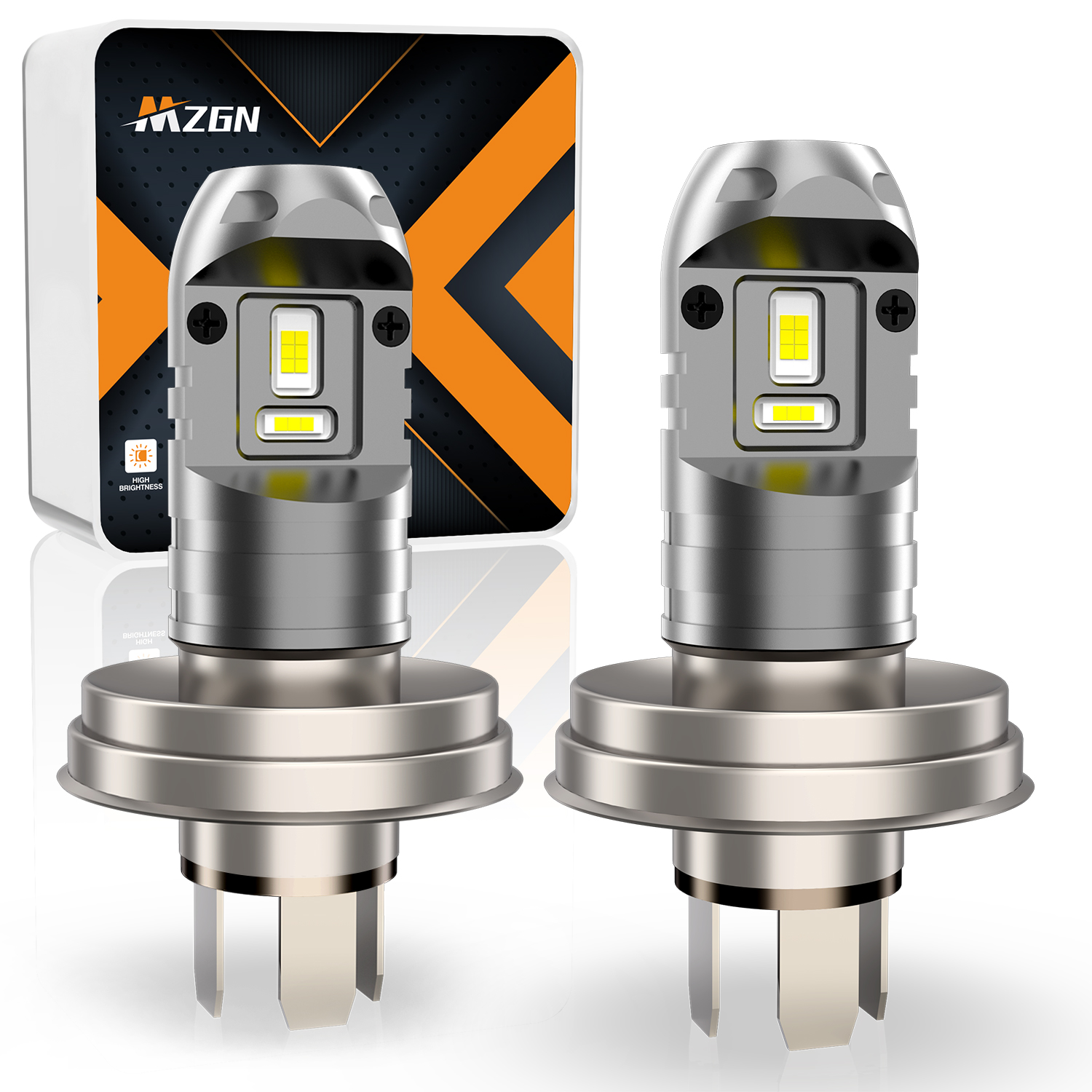 Bombilla de faro LED R2 P45T DC 12V bombilla LED de haz alto y bajo blanco superbrillante para faro de motocicleta sin polaridad