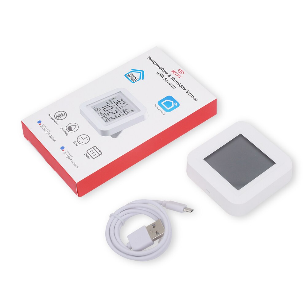 Thermomètre hygromètre WIFI, jauge d&#39;humidité et de température avec moniteur à distance, fonctionne avec Smart Life Alexa Google assistant Tuya