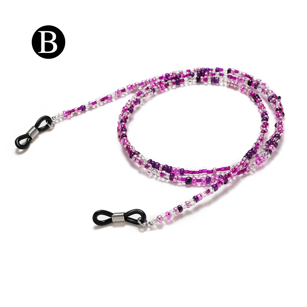 Chaînes de lunettes ornées de jolies perles colorées de supérieure pour femmes, sangles de support de lunettes, cordons de chaîne de lunettes: Violet