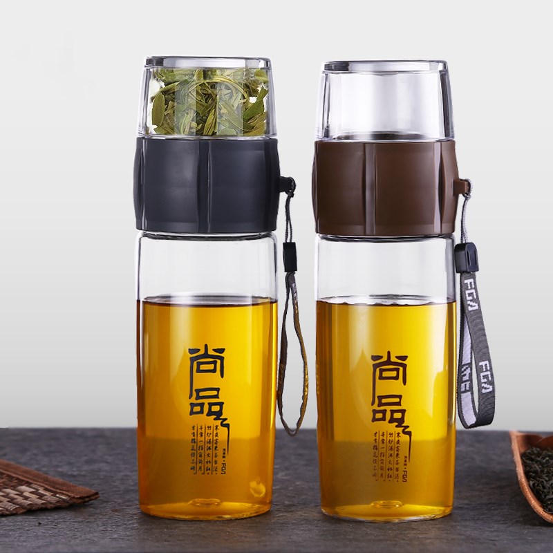 Botella de agua deportiva de plástico de 400ML, botella de infusión de té, tetera portátil de kungfú, colador de té chino para viajes al aire libre, gimnasio y Fitness