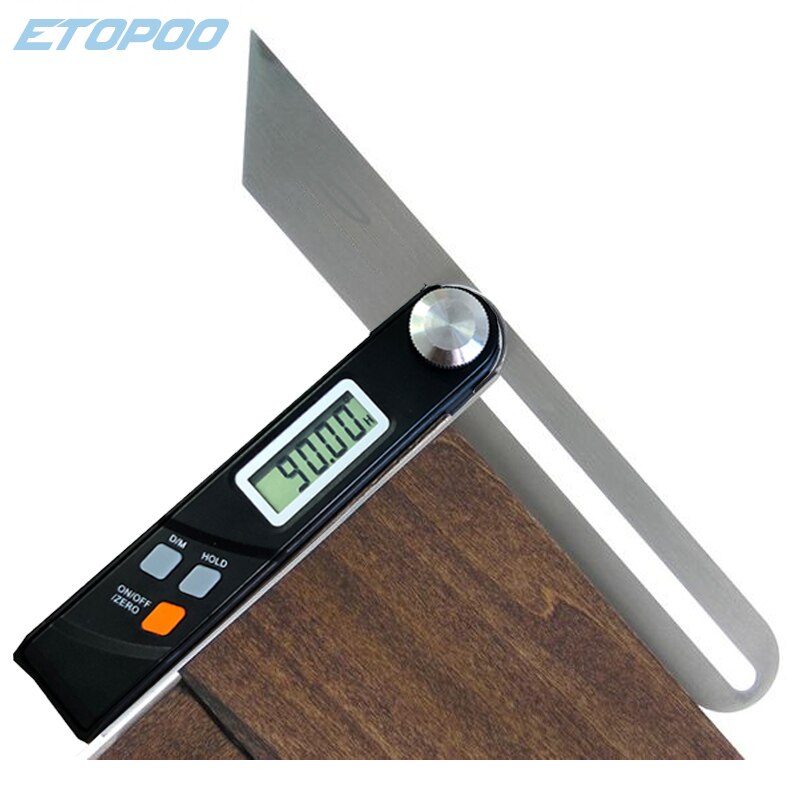 LCD Display Gauge Stainless Steel Digital Protractor T Bevel 360 Degree Electronic Level Battery Operated Angle Finder Sliding
