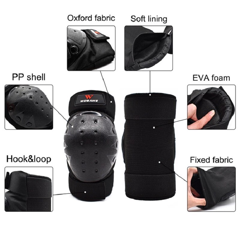 WOSAWE Skating Protective Gear Set Knee Elbow pads Safety Brace Guards Skateboard Ice Skate Roller Knee Protector For Adults