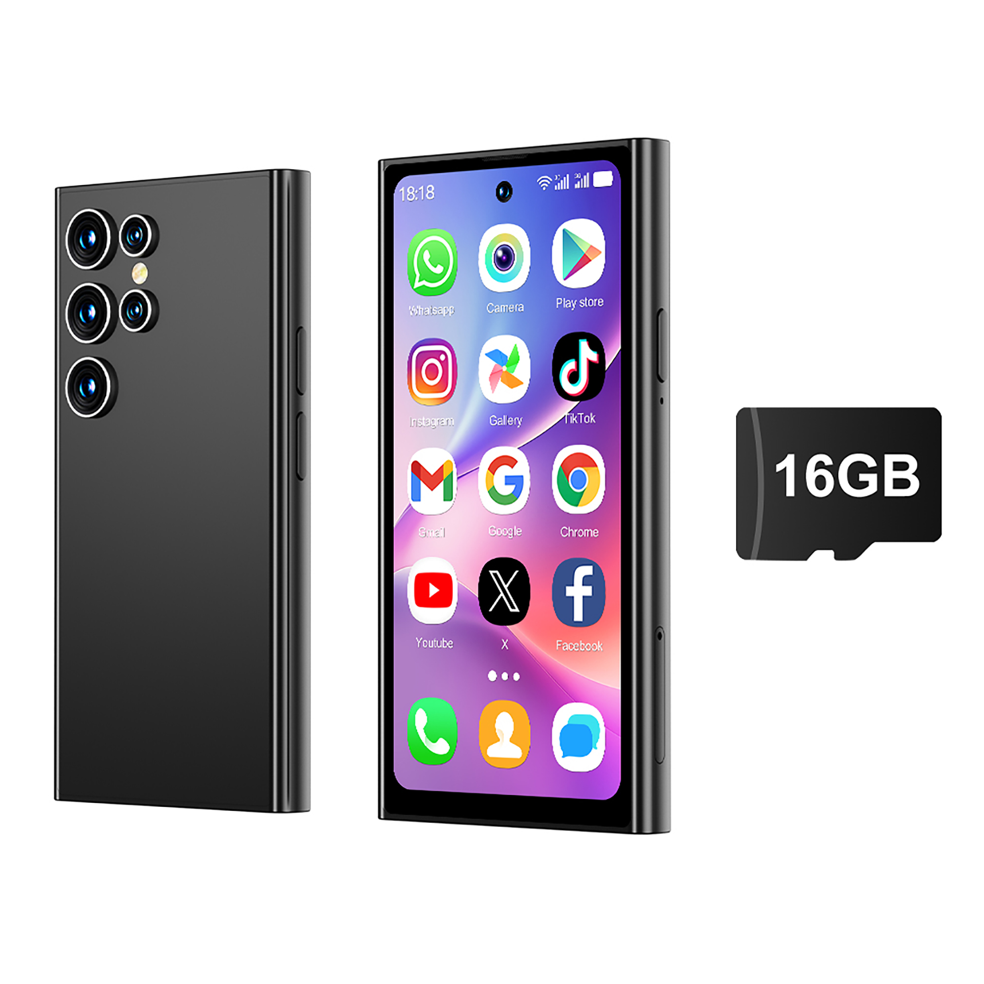 SERVO S27 Mini-Smartphone Android 10.0 WCDMA 3G Mobilfunk Dual SIM 4,0" Display GPS 2000mAh 2+16GB Pocket Smartphones Play Store: Blau