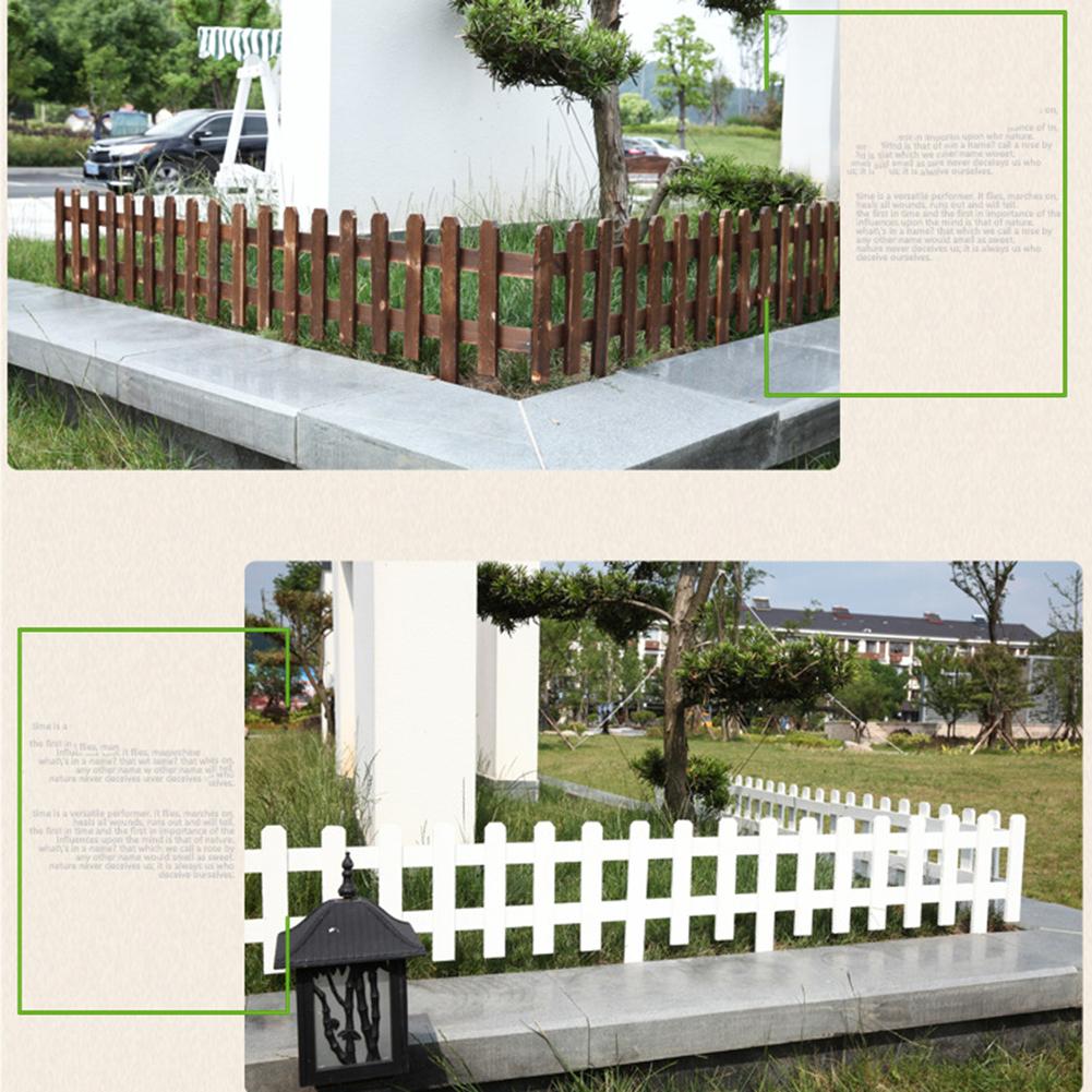 Garden Wood Picket Fence Outdoors Garden Lawn Edging Fence Courtyard Plant Border Edging Barriers Wedding Decorative Fencing