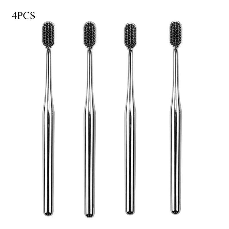 1-6 stücke Luxus Weiche Zahnbürste Männer Frauen Erwachsene Zahnbürste Gold Silber Dental Pinsel Eleganz Sanfte Zahnbürsten: TRANSPARENT