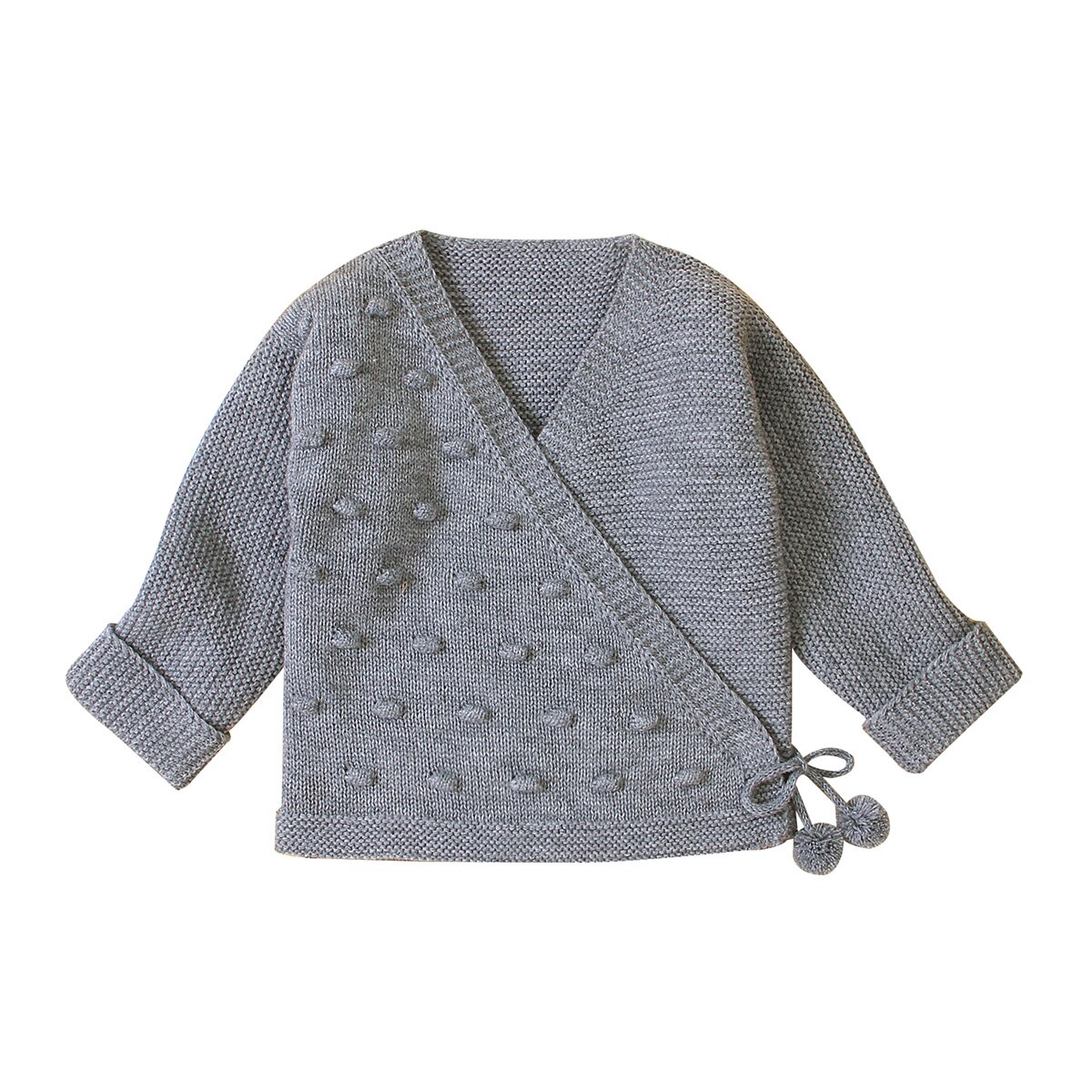 Baby sweater nyfødt dreng piger sweatere cardigans efterår småbørn langærmede strikjakker forår børns strikkefrakker: Grå / 6m (66)