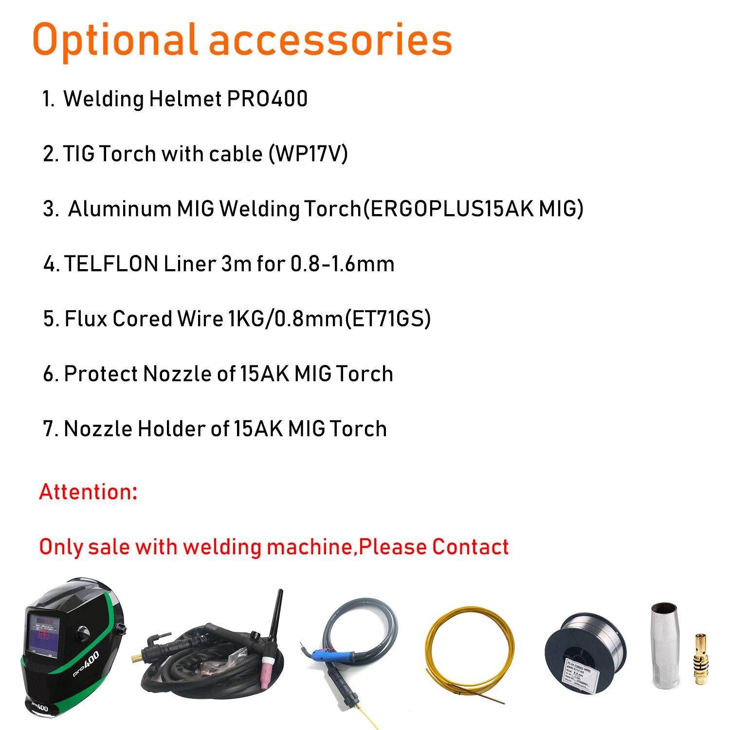 Welding Accessories WP17V TIG Torch Aluminum MIG welding torch helmet telflon Liner