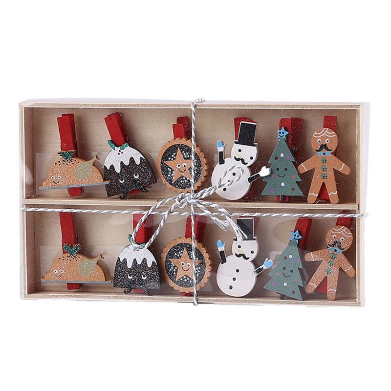 Kerst houten clips kerstboom foto clips wasknijpers diy foto knijpers voor h