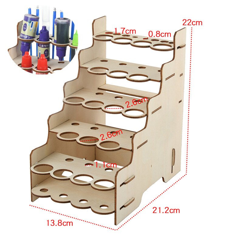 Scatola di immagazzinaggio dell&#39;organizzatore della pittura dei pigmenti di legno dell&#39;assemblea di Diy per il Modeler del supporto del supporto delle bottiglie di vernice: AV 144