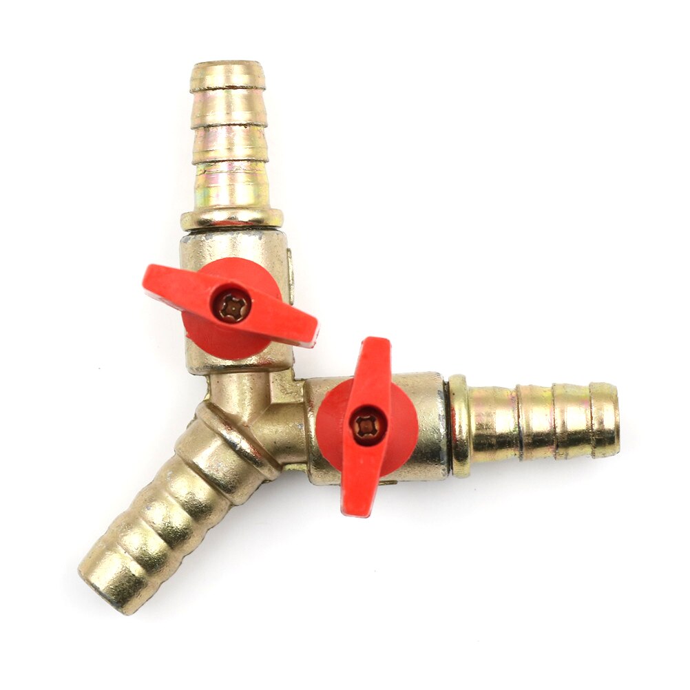 Brass 1pc 3-Way Shut Off Ball Valve Stainless Steel Valve Clamp Fitting Hose Barb Fuel Gas For Garden Irrigation