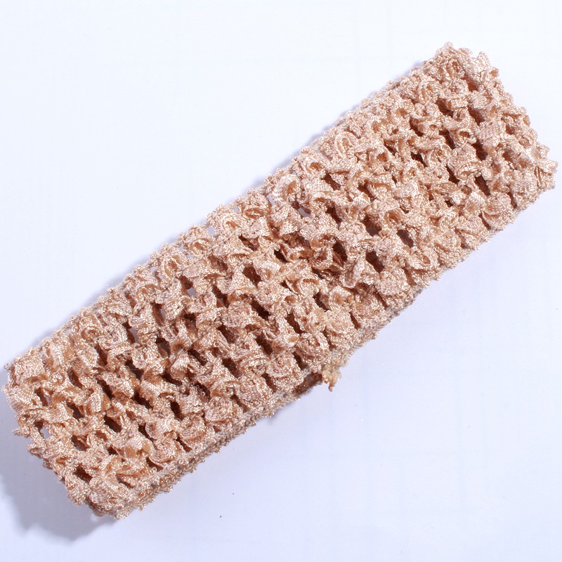50 stk. 4cm- heklet strikk til hårtilbehør, uthult strikket pannebånd til hårbånd, hodeplagg: Gull