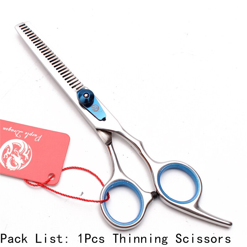 6 pulgadas JP-Tijeras de aseo para perros con tornillo azul inoxidable, tijeras normales para adelgazamiento, tijeras profesionales para mascotas, Z1003: Z1003 Lan T 6N