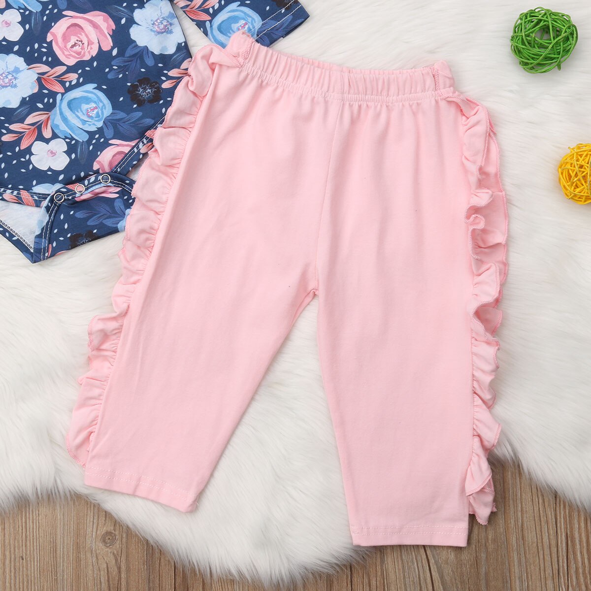 Piezas recién nacido bebé niña flor manga larga Romper Tops + Pantalones largos Leggings conjunto de ropa