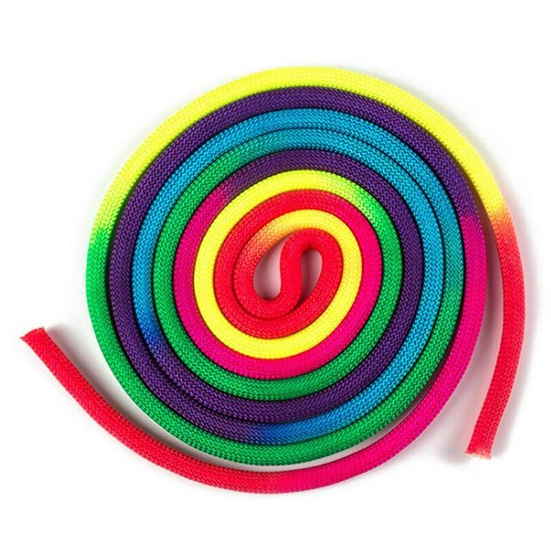 Esporte ginásio arco-íris cor corda de ginástica rítmica sólida competição artes formação corda ginástica rope2