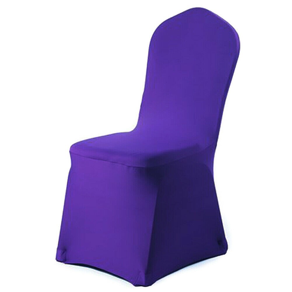 Husa scaun culoare solida spandex elastic elastic huse scaune alb pentru sufragerie bucatarie nunta banchet hotel: Violet