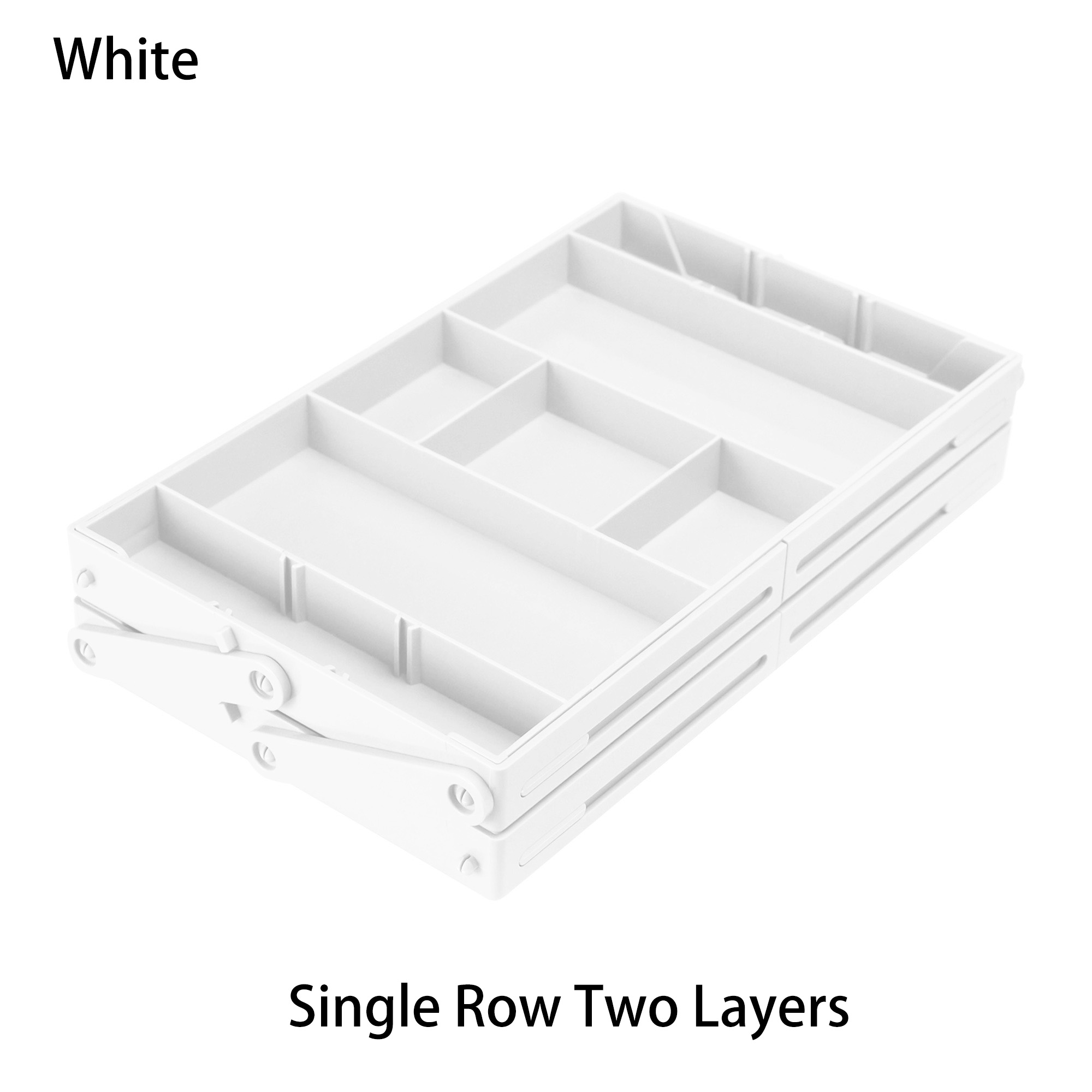 Organizador de cajones de 2/3 niveles, bandejas organizadoras de escritorio expandibles plegables de varios niveles para suministros de oficina, utensilios de cocina: Castaño