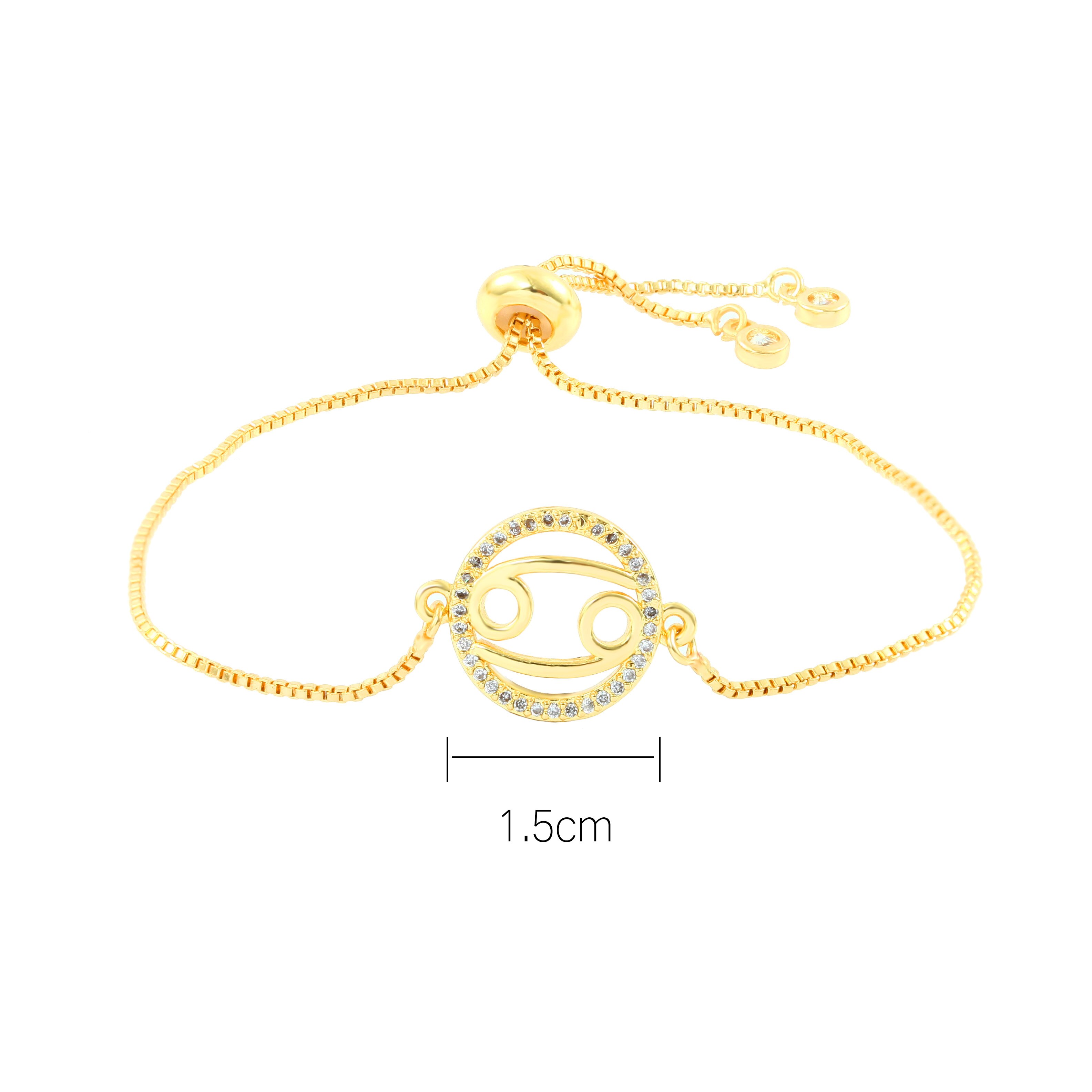 12 Constellation Zodiac Sign Gold bracelet chain Bracelet Leo Cancer Virgo Pisces Zircon Jewelry Women's Bracelet Christmas