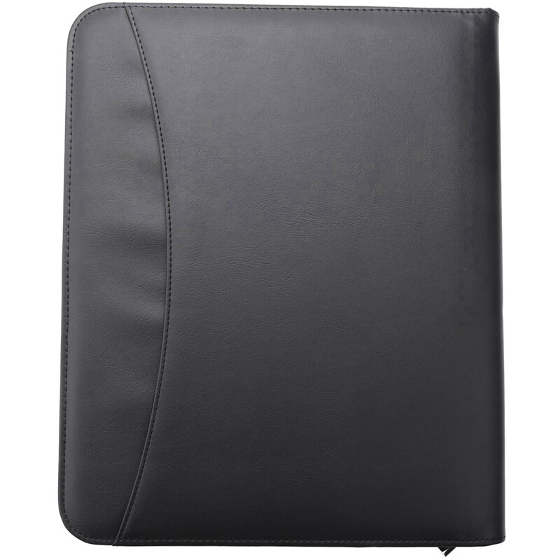 Vegan Leather Folder Zippered Closure Portfolio for Business IPad/Table and Card Interview Resume Binder: Default Title