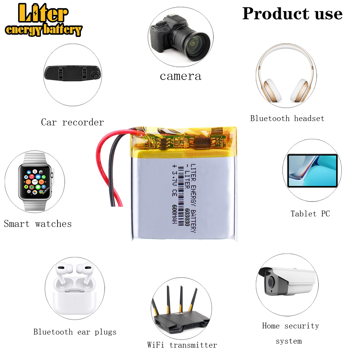 3.7V 603030 600mah bateria litowo-polimerowa robić tachografów głośnikowych zabawek, GPS TK103, zegarki GEOZON