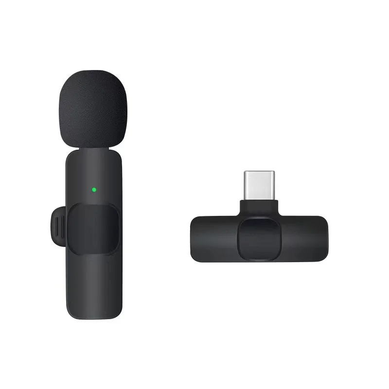 Basix Mini micrófono Lavalier portátil Audio Video grabación Mini micrófono de solapa micrófono inalámbrico para IPhone TypeC ipad juego teléfono: Verde