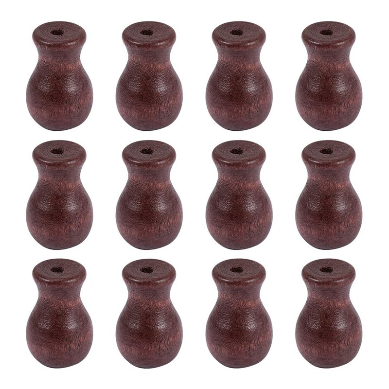12 Pack Window Blind Wood Cord Knobs Wooden Hanging Ball Blind Small Pendants Drops Pull End for Blinds or Shades: Auburn