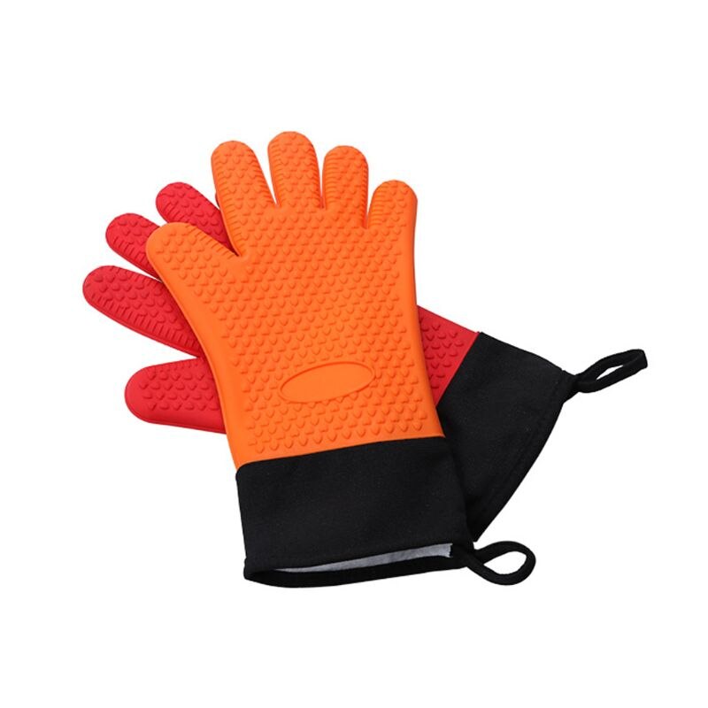 Gant en Silicone épais de alimentaire, résistant à la chaleur, doigts complets, cuisson au four, antidérapant, mitaines de cuisson, maniques antidérapantes, 1 pièce