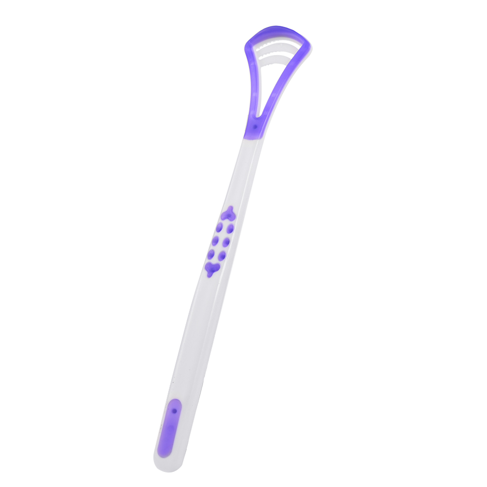 Tongue Brush Cleaner Oral Care Tongue Scraper Hygiene Mouth Tool Durable Plastic Tongue Cleaning Tool Remove Tongue Coat: purple