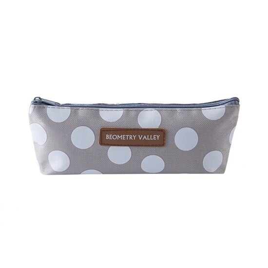 Wave Point Grid Girls Student Pencil Case School Pencil Case for Girl Boys Stationery Canvas Black Pencil Bag Box estojo escolar: B Big wave point