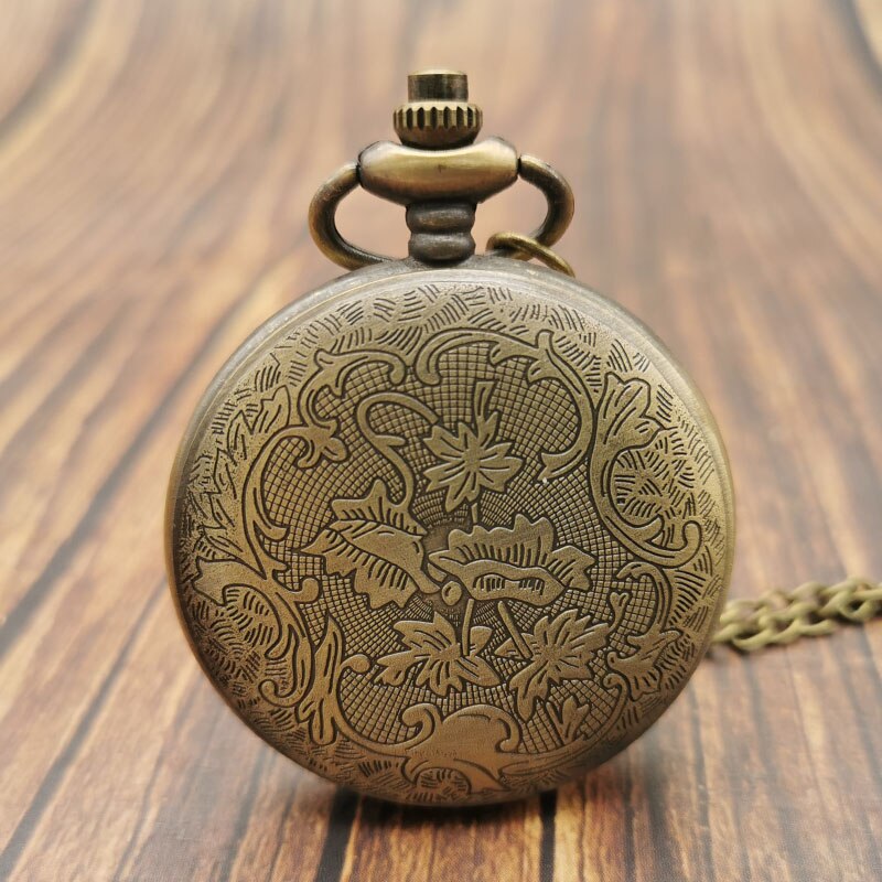Vintage Punk Bronze Style Five-pointed Star Theme Quartz Pocket Watch Pendant Boys and Girls