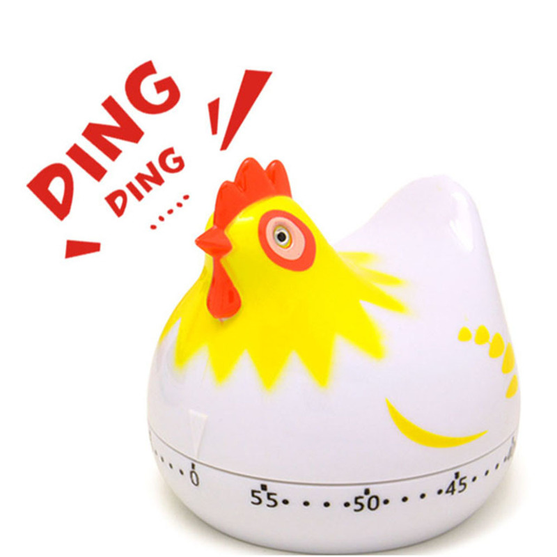Cocina negro/blanco Gadget cuenta atrás reloj de cocina herramientas cocina temporizador con forma de Animal Manual mecánico Retro temporizador de cocina niños juguete