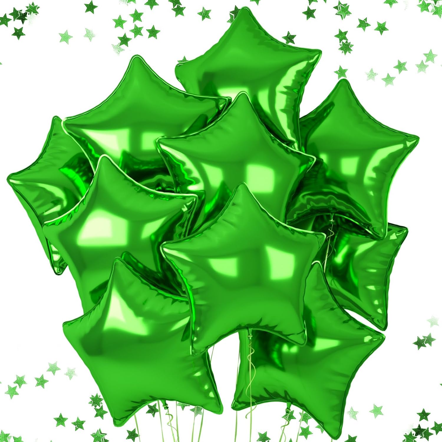 10 Uds. Globos de película de aluminio para decoración de con pentagrama degradado rosa, rojo, verde y azul de 18 pulgadas adecuados para cumpleaños, bodas,: RUBY
