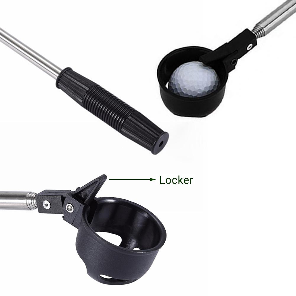 Golf Ball Picker With Automatic Locking Spoon Cup Golf Ball Picker Stainless Steel Retractable Ball Retriever Sucker Tool