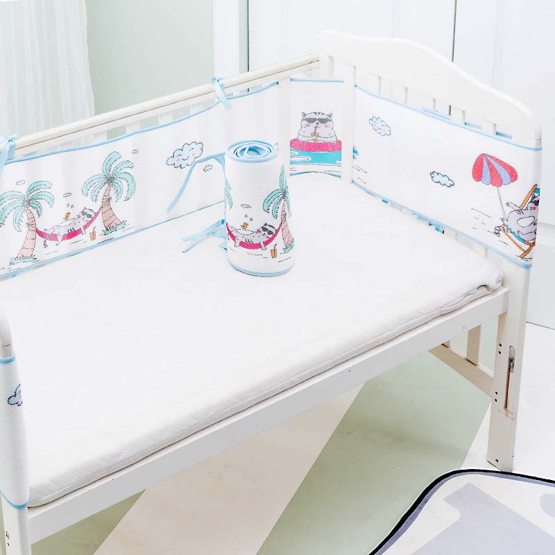 2 Stuks/set Zachte Baby Bed Bumper Crib Zijden Pasgeboren Wieg Pad Bescherming Cot Bumpers Beddengoed Voor Baby Fit 160X80Cm Baby Bed: 005