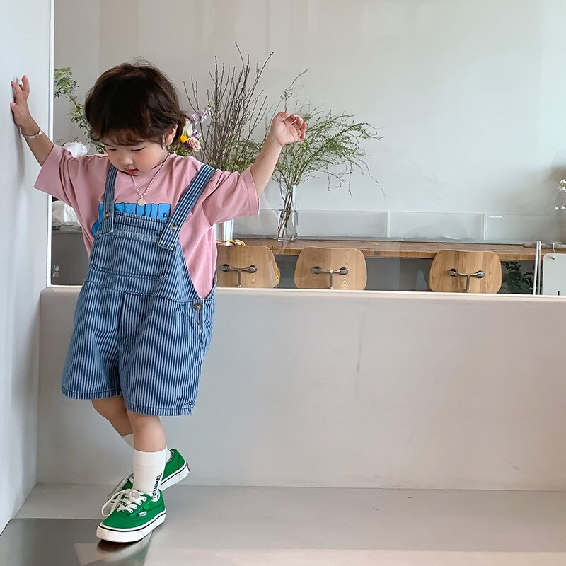 Pantaloncini da tuta casual a righe per ragazzi estivi 1-6 anni pantaloncini per bambini con cinturini allentati