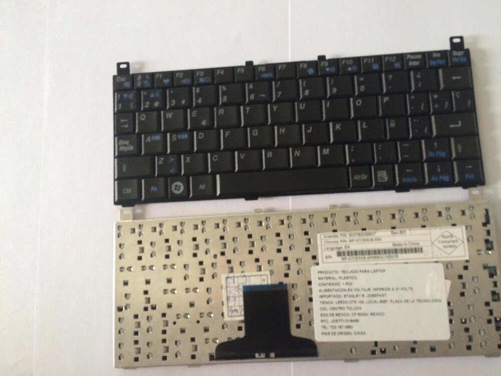 teclado español SP para Toshiba Mini NB100 NB105 NB100-11B NB100-11J, portátil negro
