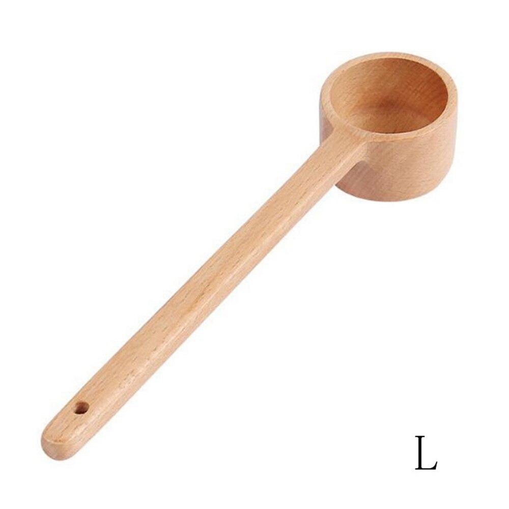 Long handle Wooden Coffee Scoop Kitchen Cooking Tool Seasoning Spoon Home Supplies Japan Style Tableware: L