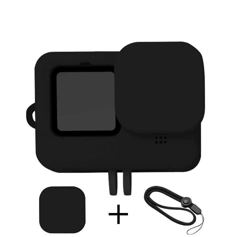 Per gopro hero 9 10 accessori neri custodia protettiva custodia morbida in gomma custodia protettiva in Silicone per go pro 9 10 nuovo accessorio: Black Color