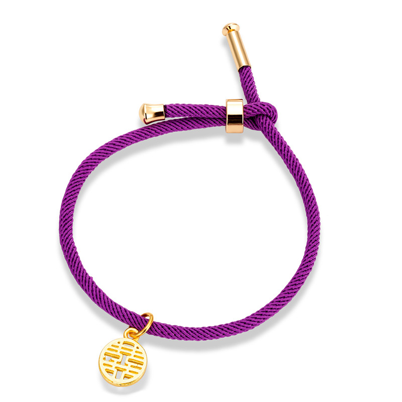 MKENDN-Pulseras de cuerda de Milano minimalistas para hombre y mujer, pulsera de hilo rojo ajustable hecha a mano, de joyería para boda: Purple