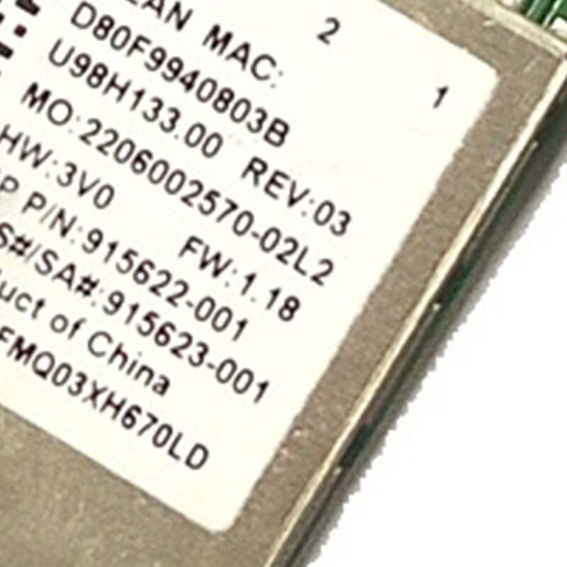 RTL8822essere Doppia Frequenza AC 433M Scheda di Rete Bluetooth 4.0 Scheda di Rete senza fili SPS: 915623-001